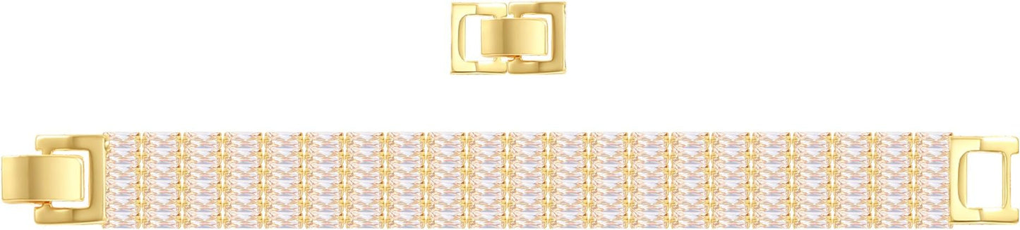14K Gold Plated Tennis Bracelet for Women – Classic CZ Link Design, Fits 6.0"–7.2" Wrists – Stylish Sparkling Jewelry Gift, Timeless Tennis Bracelets for Women