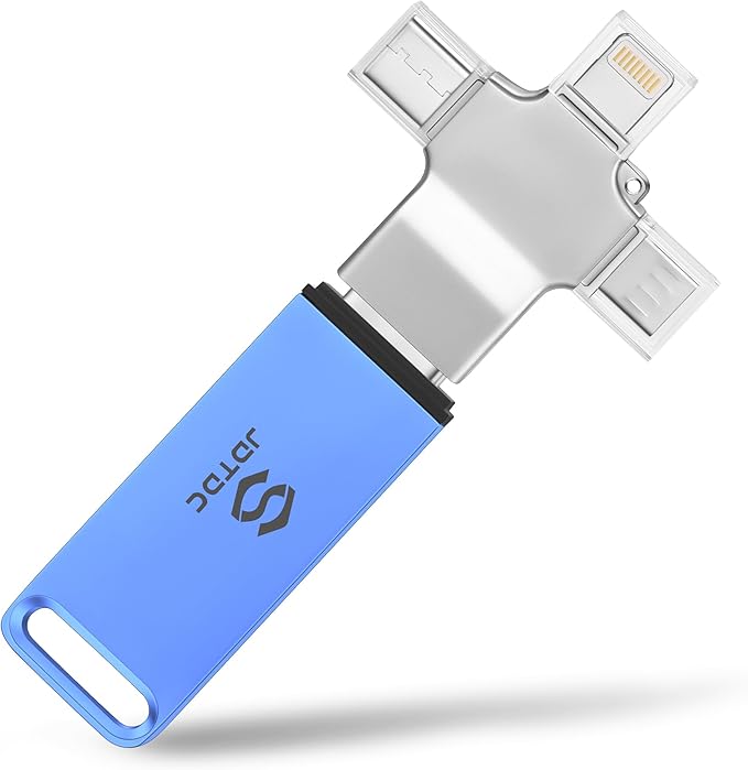 Multiport-Photo-Stick 128GB Automatic Photo & Video Backup for iPhone iPad, Android, PC, Mac | Backup USB Flash Drive with Smart Duplicate Detection | Easy Photo Backup & Transfer Device Memory-Stick