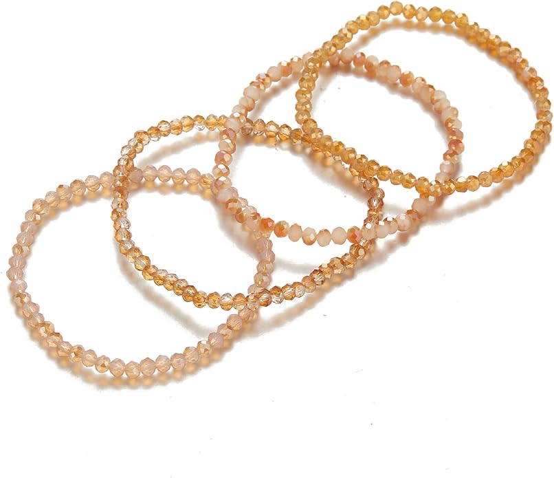Noessla Beaded Boho Stretch Bracelet Colorful Stackable Crystal Beads Bracelets Trendy Costume Jewelry Mothers Day Gifts for Women