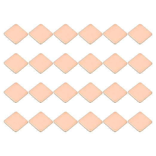PATIKIL Copper Heatsink Pad Shims, 24 Pcs 15x15x0.8mm Copper Pad Shim IC Chipset GPU CPU Thermal Heatsink for Cooling Laptop Desktop Computer
