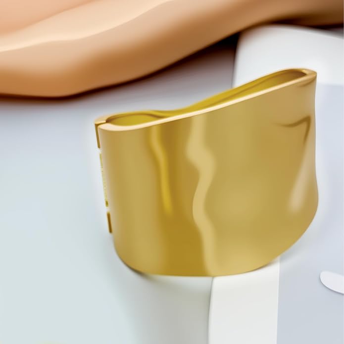 Gold Cuff Bracelets for Women Chunky Bangle Bracelets Wide Thick Twisted Hinged Bracelet Trendy Irregular Statement Opening Bracelet Minimalist Bangle Jewelry Gift