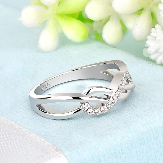 STARCHENIE Infinity Heart Ring for Women 925 Sterling Silver Size 5-10