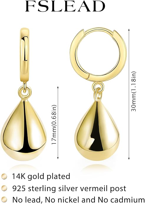 14K Gold Earring Cross Waterdrop Butterfly Heart Knot Earrings for Women Gold Silver Cross Leverback Drop Gold Silver Teardrop Hoop Dangle Earring White Gold Dangle Drop Earring