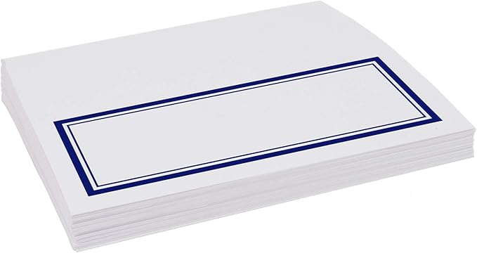 Double Line Border Place Cards, Navy (Choose Color), Set of 60, Pre-cut and Scored - Wedding, Party, Dinner, and Special Events - Made in the USA