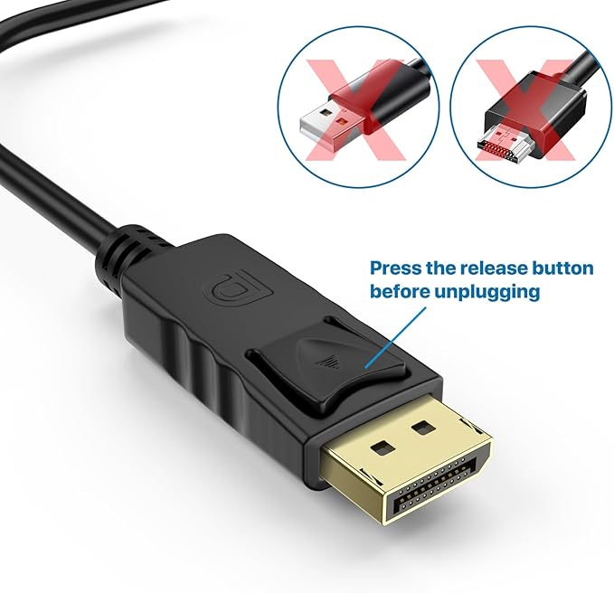 4K DisplayPort to HDMI Adapter, 1PCS Gold-Plated Uni-Directional DisplayPort PC to HDMI Screen Converter (Male to Female), Supports 3840x2160@30Hz