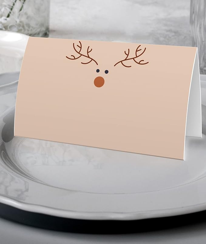 FZ-a95 Christmas Food Tent Labels - 25 Pack Table Place Cards - Perfect for Banquet, Buffet Food Label, Party