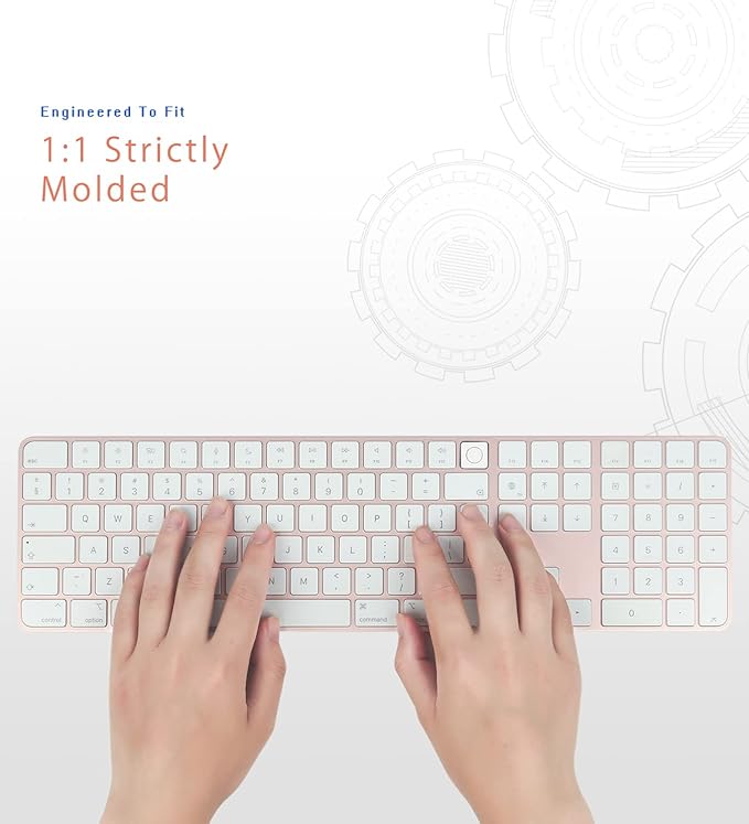 [Not for 2024 Release A3119] Keyboard Cover for iMac Magic Keyboard (Europe Layout 7 Shape Enter Key)(Model A2520, Touch ID Version, with Numeric Key) Ultra Thin Clear Protector Skin
