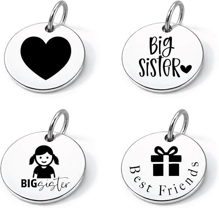 SM Design Pregnancy & New Baby Charm Set – Set of 4 Meaningful Stainless Steel Charms – Great for Crafting, Making Bracelets and Necklaces - Meaningful Keepsake Charms for Expecting & New Moms