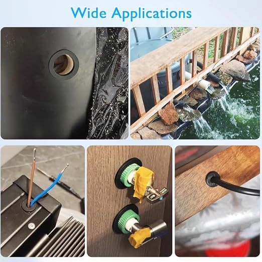 15 Pcs 5/8" Drill Hole, 1/4" ID Silicone Rubber Grommets for Wiring, Automotive Firewall Hole Plug, Small Top Hat Metal Wall Drywall Grommets for Vinyl Tubing in Hydroponic Irrigation System