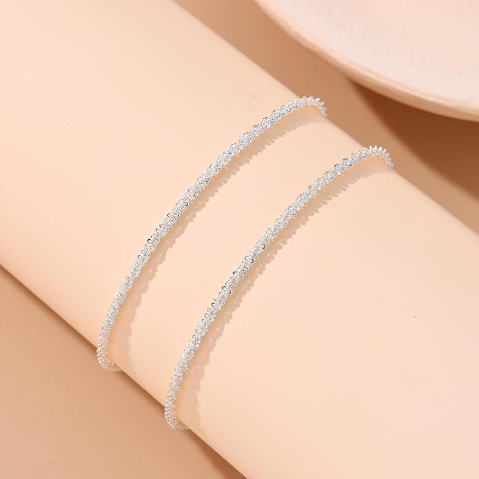 iF YOU Gold Ankle Bracelets for Women, 14k Gold Plated Waterproof Cuban Link Chain Anklets Set, Layered Anklet Bracelets for Women Beach Gift Adjustable Size 5pc