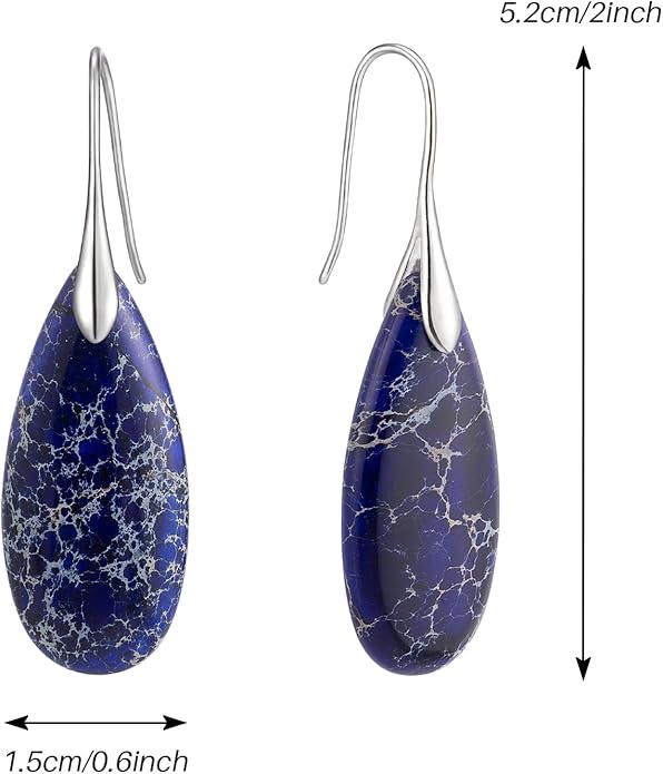 SELOVO Stone Fishhook Dangle Drop Earrings Statement Earrings for Women Stone