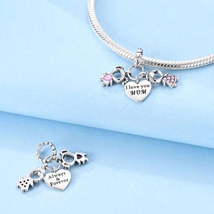 NARMO S925 Sterling Silver Charms Hamsa Charm for Pandora Bracelets Cross Charms for Bracelets Perfume High Heels Dangle Charms Silver Charms for Women