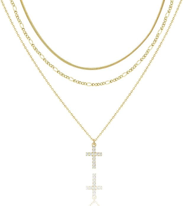 LANE WOODS Gold Plated Necklaces for Women - Multilayer Coin Medallion Pendant Necklace Adjustable Layering Choker Necklaces Chain Set Jewelry