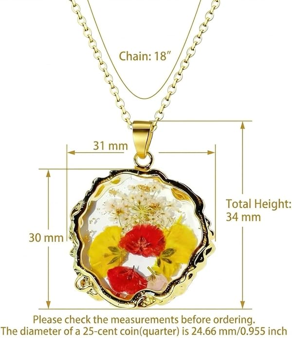 Birth Flower Necklace,1-12 Birth Month Flower Handmade Pendant Necklaces for Women Personalized Custom Floral Jewelry,Boho jewelry,Birthday Gift for Women Girls Best Friend