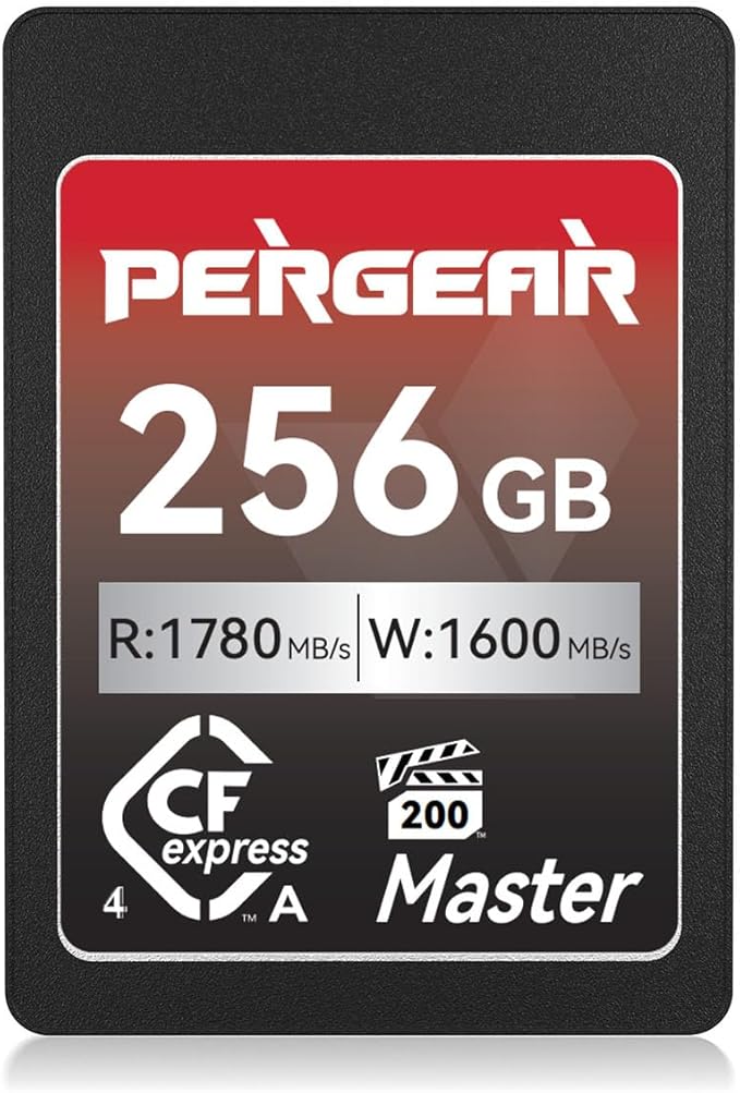 Pergear 256GB CFexpress 4.0 Type A Memory Card VPG200, Up to 1780MB/s Read Speed & 1600MB/s Write Speed for 4K 120P, 8K 30P Video Recording(Master Series), Compatible for Sony Alpha & FX Cameras