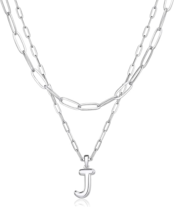 adoyi Valentines Day Gifts for Women Hers Dainty 14K Gold Plated Heart Initial Necklaces Layered Letter A-Z Pendant Necklace Stack Trendy Jewelry Birthday Valentines Day Gifts for Women Jewelry