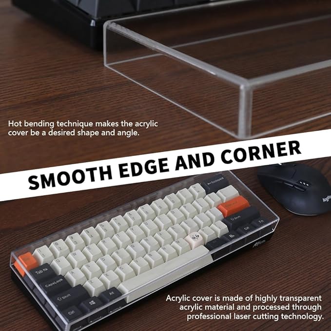 Acrylic Keyboard Dust Cover,96 Keys Transparent Mechanical Keyboard Protective Cover,Compatible with Computer Gaming Keyboards (14.57''x4.84''x0.87'')