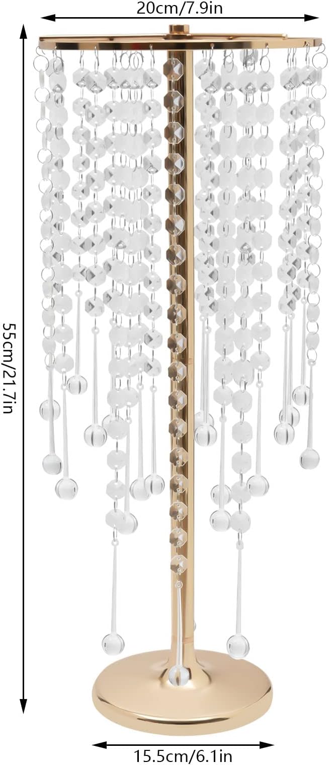 Wedding Centerpieces Gold Vases,10PCS Metal Flower Candle Holder with Sparkling Crystal Beads,Crystal Flower Vase Metal Flowers Stand for Party Tables Decorations (10pcs Gold-2)
