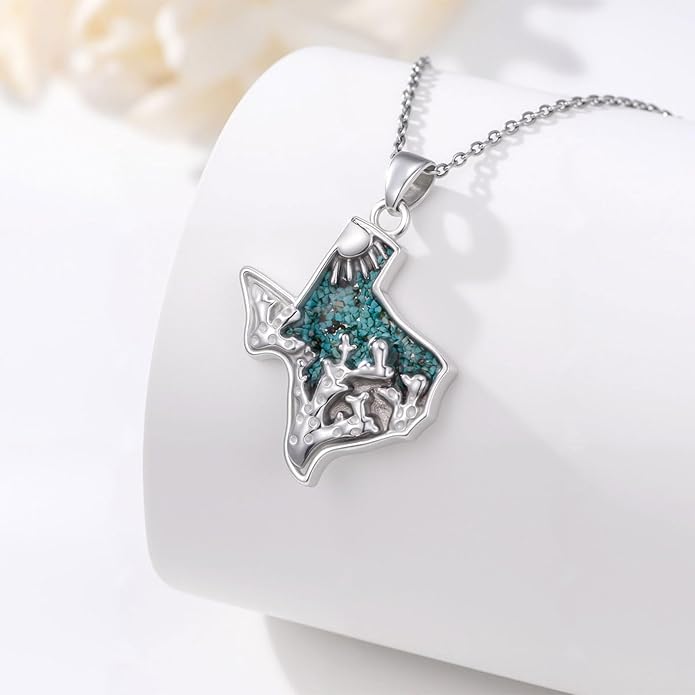 Western Cowboy Necklace 925 Sterling Silver Horseshoe Pendant Western Jewelry Cowgirl Gifts for Women Girlfriend Cowboy Cowgirl
