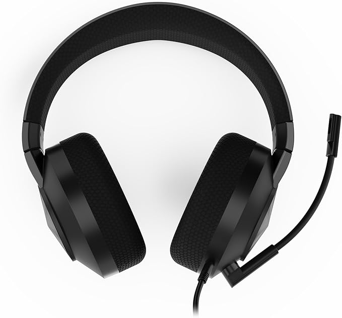 Lenovo H210 Wired Gaming Headset - 3.5mm Connection, Flip-to-Mute Noise-Cancelling Microphone, Breathable Ear Cups - Black