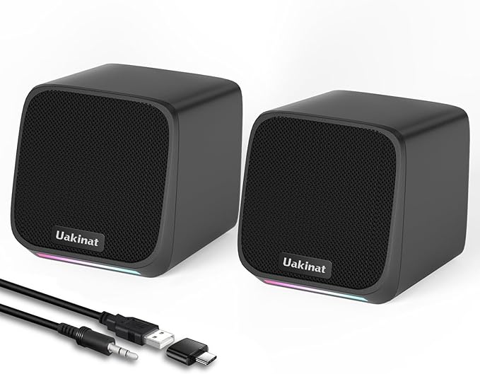 Computer Speakers,Computer Speakers for Desktop PC,Desktop Speakers,Small Computer Speakers USB Powered 3.5mm Aux Speaker for PC,Laptop,Tablet,Phone