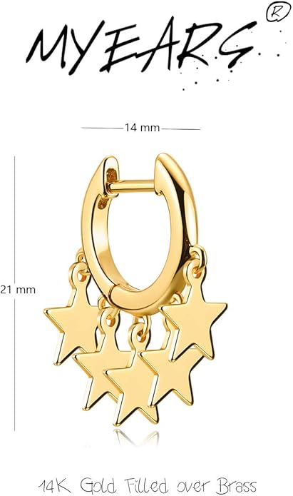 MYEARS Women Earrings Gold Huggie Hoop Ear Stud Cuff 14K Small Simple Hypoallergenic Everyday Jewelry