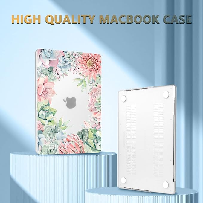 CISSOOK Succulent Hard Shell Case Cover for MacBook Pro 14 Inch 2021-2023 Release Model A2779 A2442 M1 M2 with Touch ID