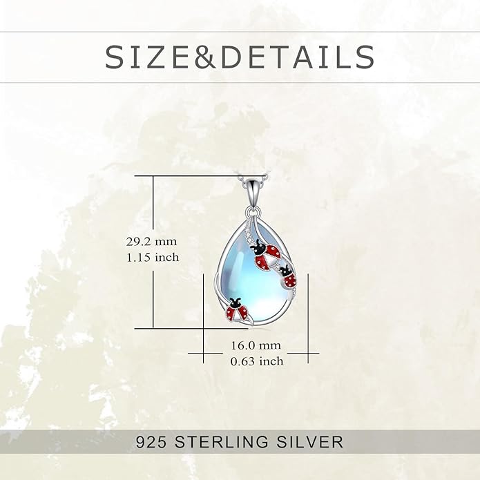 KQF Dragonfly/Butterlfy/Cat/Jellyfish/Bunny/Axolotl/Bee/Mermaid/Hummingbird/Elephant Necklace for Women Sterling Silver Moonstone Pendant Necklace Dragonfly Jewelry Gifts for Women