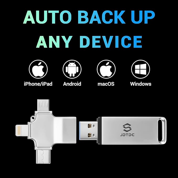 Photo-Stick 128GB Secure Auto Photo-Memory-Stick-USB-Flash-Drive for iPhone/iPad/Android/PC Photo & Video Backup Photo-Storage-Stick External-Storage-iPhone-Backup-Flash-Drive Photo-Finder-Thumb-Drive