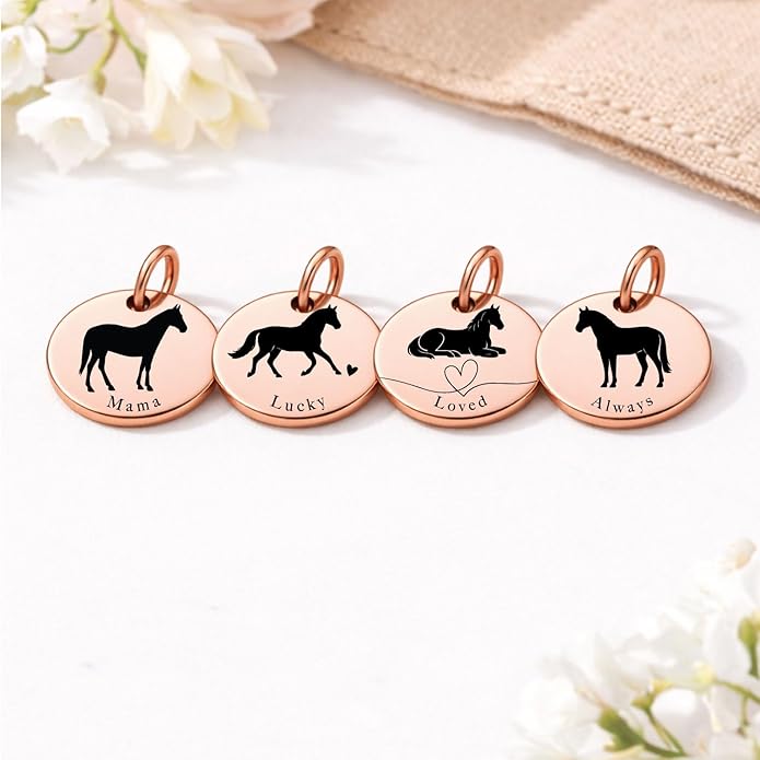 SM Design Mama Animal Charm Set – Set of 4 Stainless Steel Charms – Motherhood & Family Keepsake Jewelry Charmss