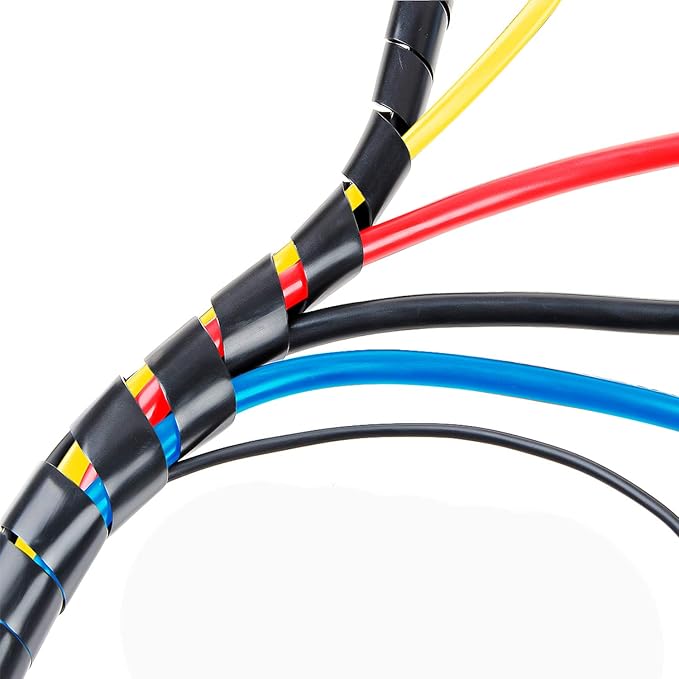XHF 3/8" Spiral Cable Wrap 10mm(Wrapping Range:7.5mm-60mm) Cord for Computer Electrical Wire Organizer Sleeve Hose RoHS Black 26Ft