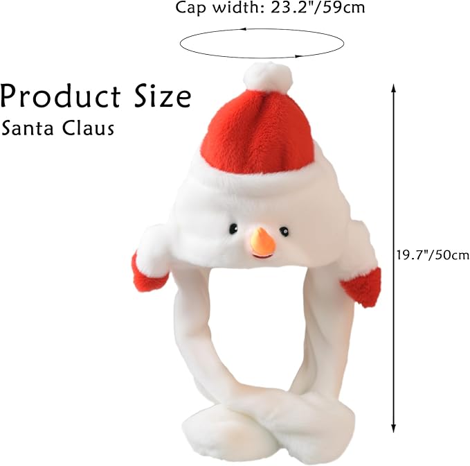 Plush Ear Moving Jumping Hat,Cute Fluffy Cap, Soft Warm HeadWear