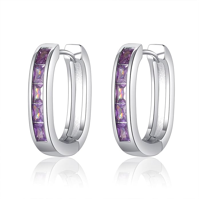 Trendy CZ Gold/Silver Hoop Earrings for Women Square Hypoallergenic chunky gold Hoop Earrings Geometric Minimalist Rectangle Hoops