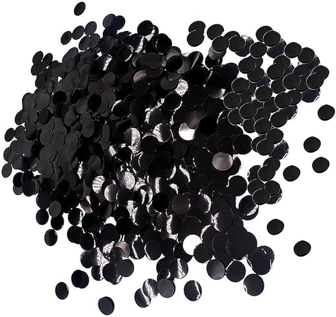 Black Table Confetti 0.59 inch Metallic Foil Confetti for Wedding Birthday Party Confetti Decoration (2.12 oz /1 pack)