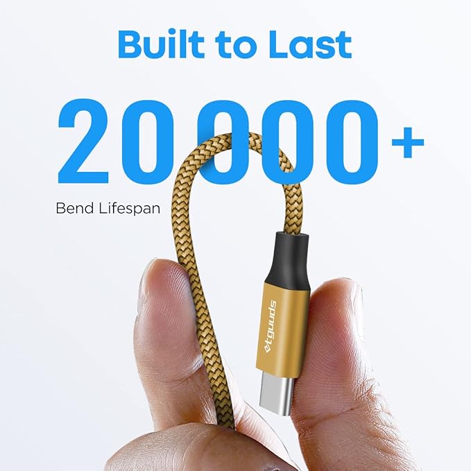 etguuds 4ft USB A to USB C Cable 3A Fast Charging, 2-Pack USB A to USB Type C Charger Cord for iPhone 16 15 Pro/Pro Max/Plus, for Samsung Galaxy S24 S23 S22 S21 S20 S10 A55 A54 Flip Note, Moto, Gold