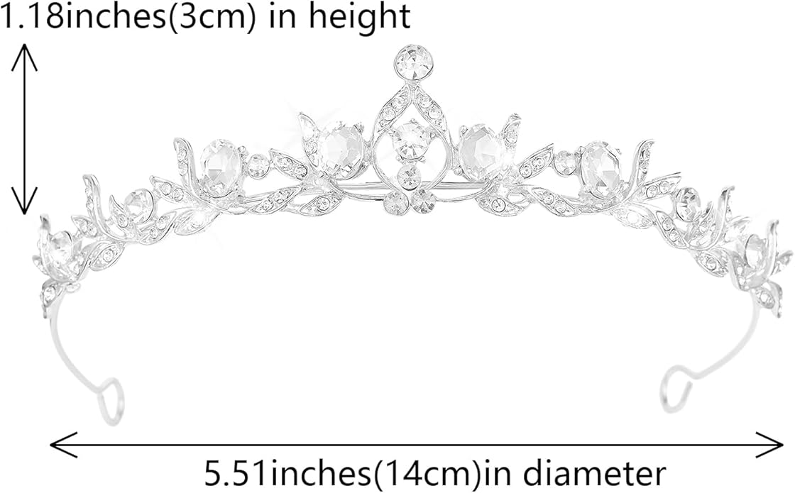 Crystal Tiaras & Crowns for Women, Bride Royal Queen Headband Princess Headpieces for Birthday Cake Crown & Prom Pageant Party