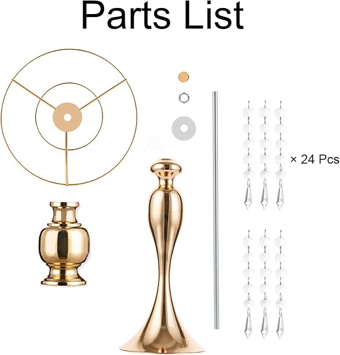 2 Pcs Gold Vases for Centerpieces, 13.8in Crystal Flower Arrangement Stand, Wedding Centerpieces for Tables, Tall Metal Flower Vase Holders for Wedding, Event, Reception, Birthday, Home Decor