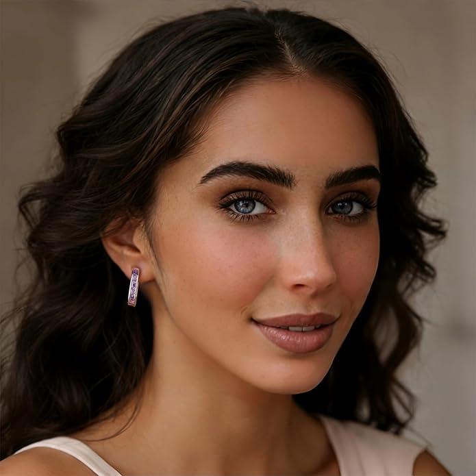Trendy CZ Gold/Silver Hoop Earrings for Women Square Hypoallergenic chunky gold Hoop Earrings Geometric Minimalist Rectangle Hoops
