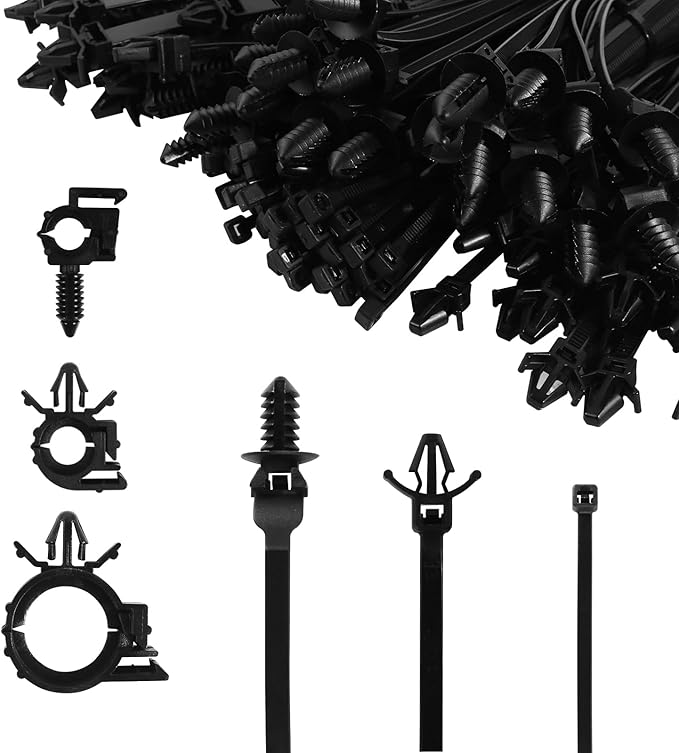 130 Pcs Push Mount Cable Ties Standard Zip Tie Mount Car Wire Loom Routing Clips for Polaris UTV Jeep Wrangler Vehicles Home Appliances 6 Different Sizes Universal Management Cable Ties