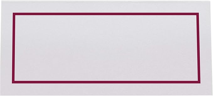 Single Line Border Place Cards, Burgundy (Choose Color), Set of 150, Pre-cut and Scored - Wedding, Party, Dinner, and Special Events - Made in the USA