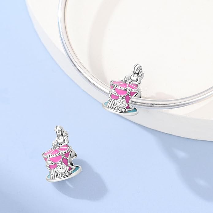LIGHTDOG 925 Sterling Silver Charm fits Pandora Charm Bracelet Necklaces Pendant Bead Charms Jewelry Gift for Women Family Friends