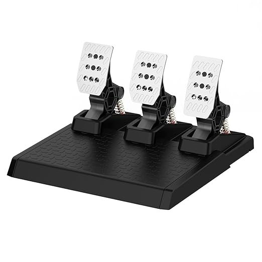 DOYO Racing Pedals, PC Gaming Steering Wheel Metal Pedal Set with Hall Sensor, Swappable Springs, Adjustable Throttle, Brake & Clutch, Durable, Compatible with PC Win11/Win10/Win7