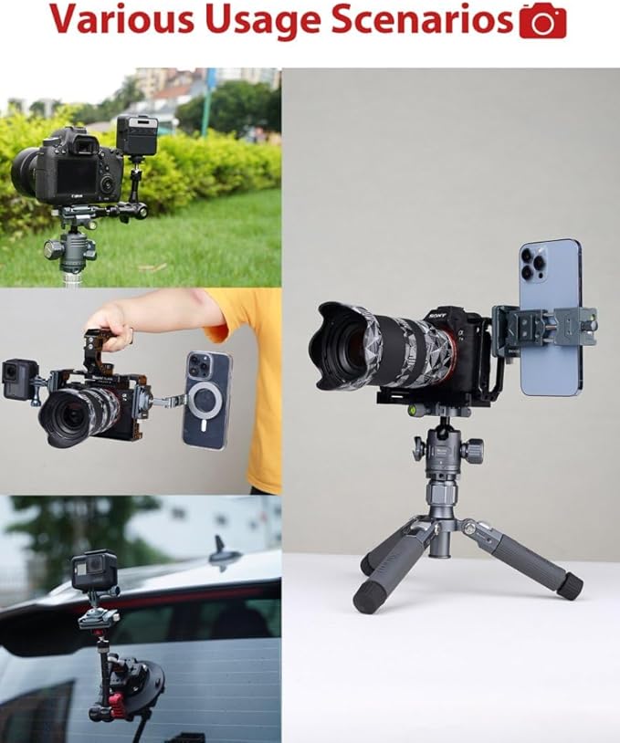 Camera Quick Release Plate Kit,w 1/4" to 3/8" Screw Thread,Quick Release System QR Plate Camera Tripod Mount Adapter for Canon/Sony/Nikon Cameras/Zhiyun/Feiyu/DJI