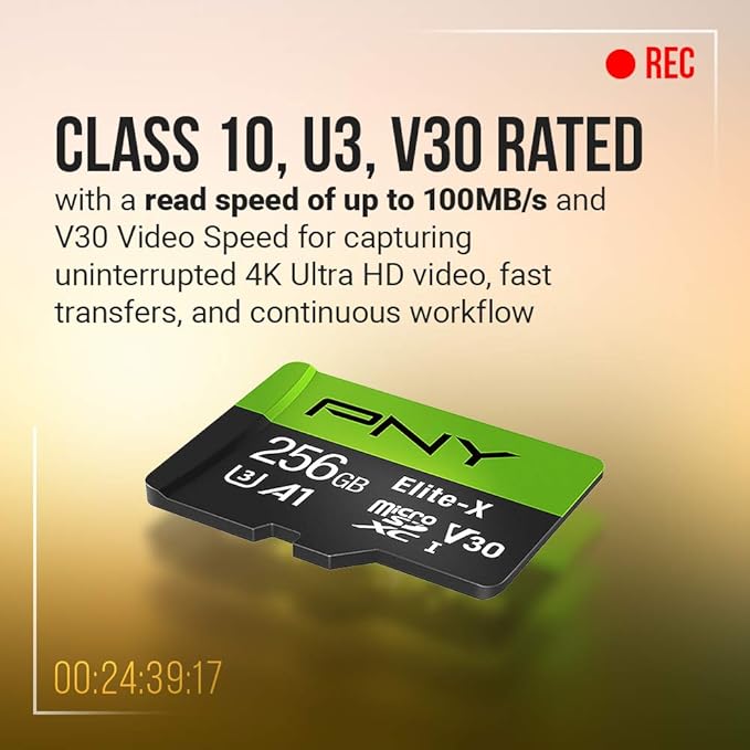 PNY 64GB Elite-X Class 10 U3 V30 microSDXC Flash Memory Card 2-Pack - 100MB/s, Class 10, U3, V30, A1, 4K UHD, Full HD, UHS-I, Micro SD