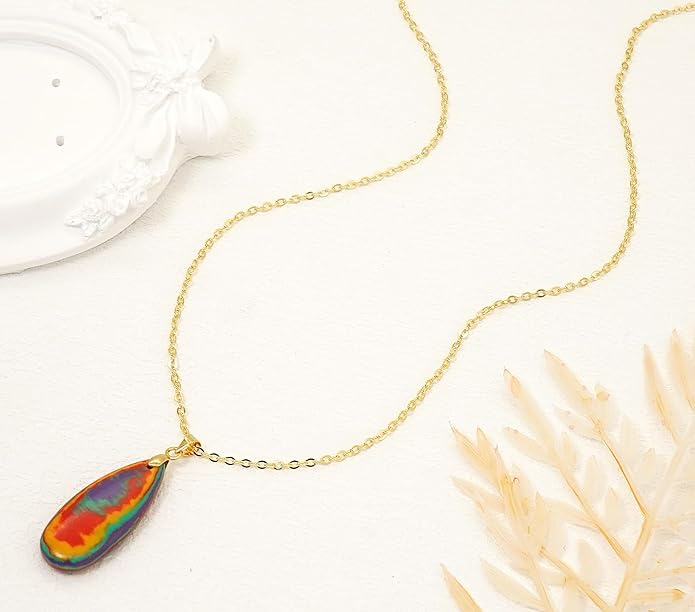 Stone Necklaces for Women Teardrop Gemstone Pendant Necklace Natural Stone Chain Necklaces