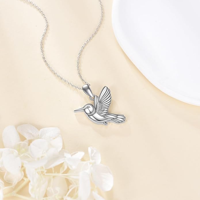 YFN 925 Sterling Silver Hummingbird/Cardinal/Cat Necklace for Women Animal Pendant with Adjustable 18"+2" Chain Jewelry Gift for Christmas, Valentine's Day, Mother's Day, Birthday-Gift Box Included