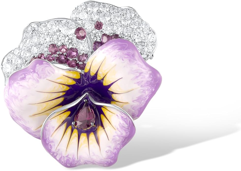 Santuzza 925 Sterling Silver Enamel Brooch Pin for Women