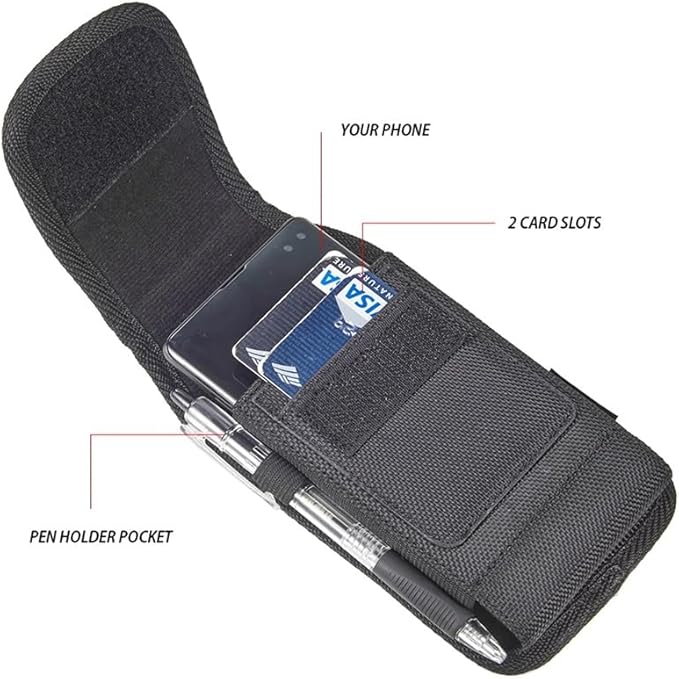 Cell Phone Holster for iPhone 16,16 Pro,16e,15,15 Pro,14,14 Pro 13,13 Pro 12,12 Pro,11 Galaxy S25 S24 S23 S22 Case with Belt Clip Phone Belt Holder Carrying Pouch Cover (Fits Otterbox Case on Case on)
