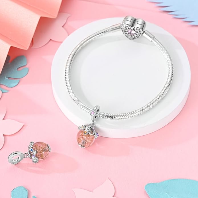 MULA 925 Sterling Silver Charms for Bracelets and Necklaces Airplane Passport Dangle Pendants Beads Butterfly Dragonfly Charms Jewelry Charm for Women