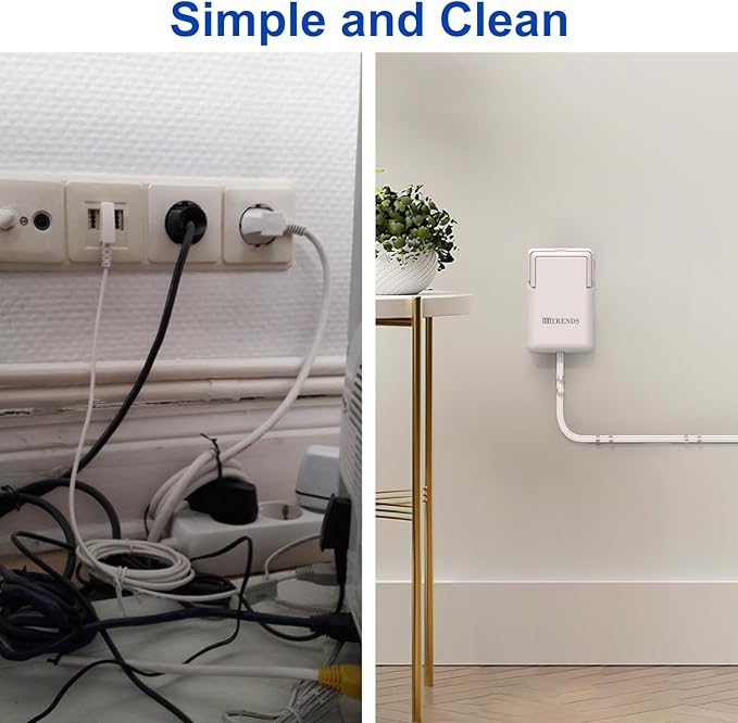 6FT Ultra-Thin Flat Plug Power Strip with 5 Outlets & 3 USB Ports | Child & Pet-Safe, 1625W, Wall-Mounted Cord Organizer, Universal Size Outlet & Plug Concealer with Cord Clips(UL Listed)